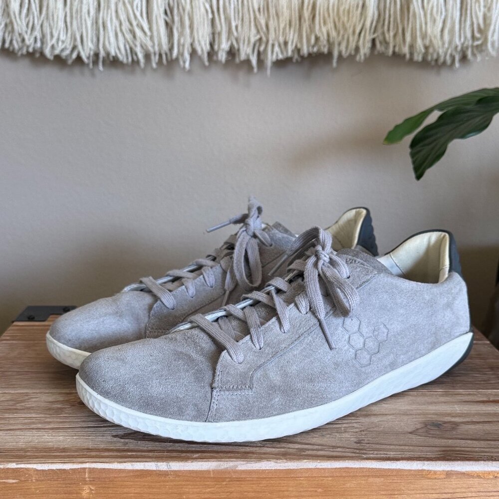 Vivo Barefoot Men's Suede Sneakers in Taupe